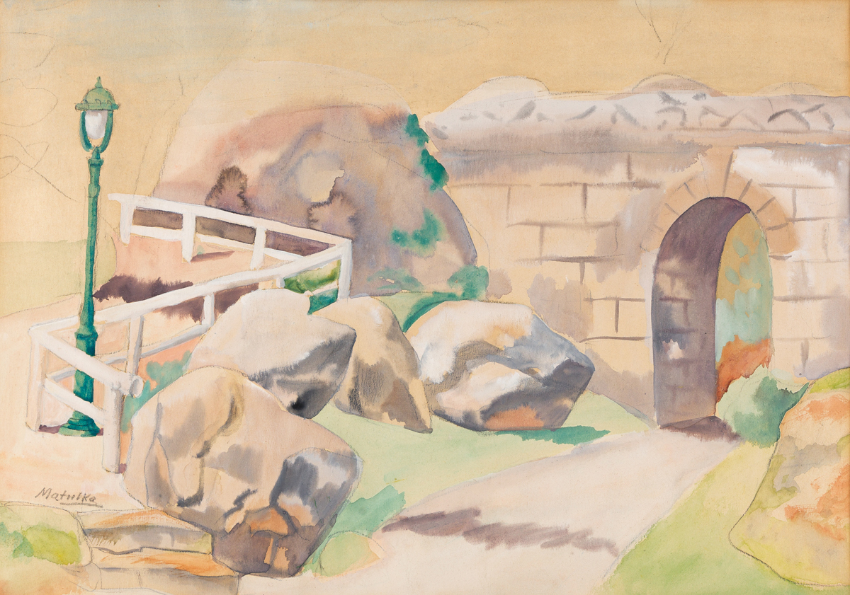 JAN MATULKA (1890-1972) Park Landscape.